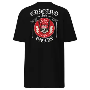 Chicano Style Viclas Premium Tee (Front and Back Print) Cotton Shirt, Motorcycle Shirt, Harley Davidson Shirt, Chicano Biker Shirt, Lowrider Menswear Top Streetwear Casual Crewneck Tshirt Love Underwear
