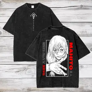 Jujutsu Kaisen Anime Acid Washed Oversize  T-Shirt Mahito Anime Tee Gift For Him