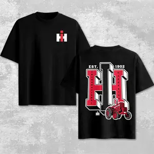 Vintage Case IH Varsity Patch T-Shirt – Retro Case IH Agricultural Machinery Graphic Tee, Diesel Farming Apparel, Midwest Rural Country Shirt, Heavy Equipment Inspired Design, Farmer Gift for Dad, Classic Harvest Field Sketch Unisex Shirt