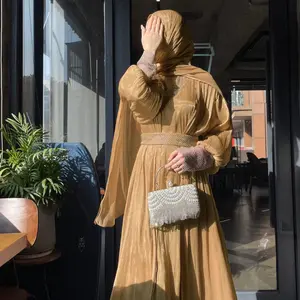 Crystal Mesh Embellished Abaya Set(MOA258)