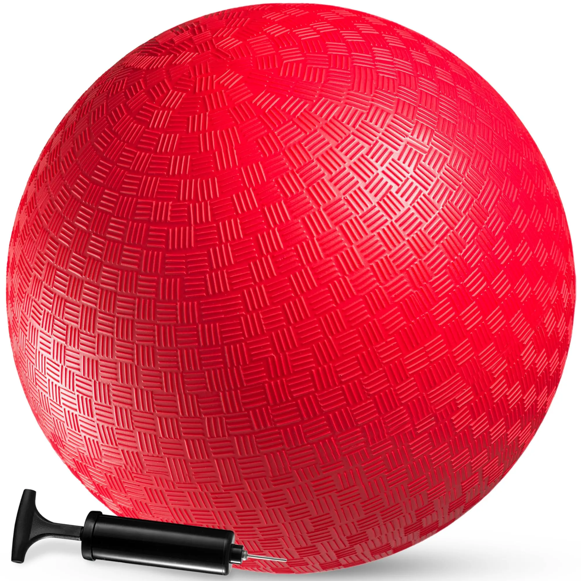 Playground Balls Bulk - 8.5 Inch Red Rubber Kickball Bouncy Inflatable for & Adults w/Hand Pump  Indoor Outdoor Games Kickballs Dodgeball Four Square and More