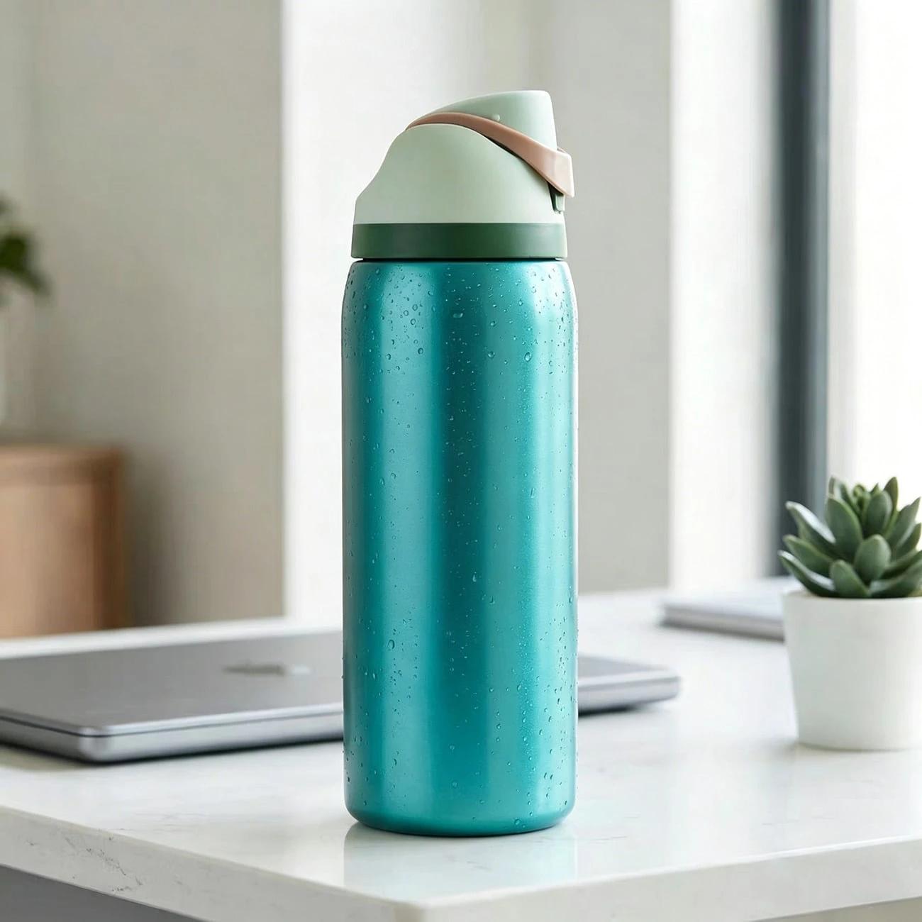 BFCxOwala Blue And White Stainless Steel Cup 32oz 945ml Thermal Insulated Hot Cold Beverages Coffee Travel Tumbler Reusable Water Bottle