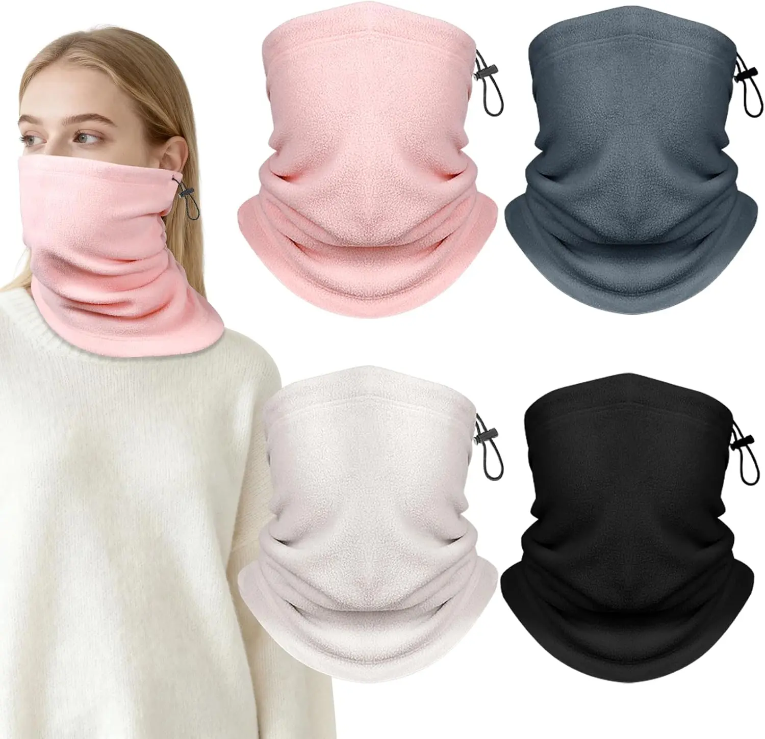 Winter  Warmer Gaiter: 4 Pack Windproof  Ski Mask Fleece  Cover Scarf for Cold Weather  and Work