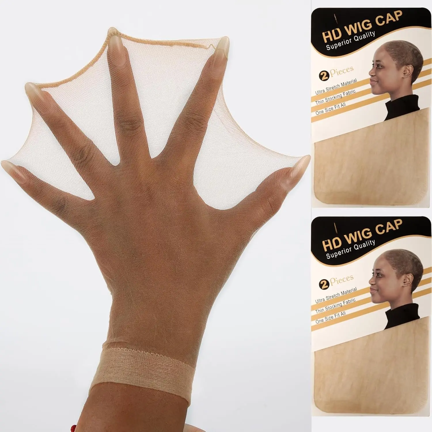 Skinlike  Wig Cap, 4 count Invisible and Sheer Breathable Ultra-thin Stretchy Stocking Caps for Lace Front Wigs