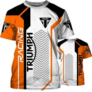 Triumph T-Shirt Motorcycle Men'S Short Sleeve New Sports Racing 3D Print Round Neck Hip Hop Racing T-Shirt For Men Camiseta 6XL