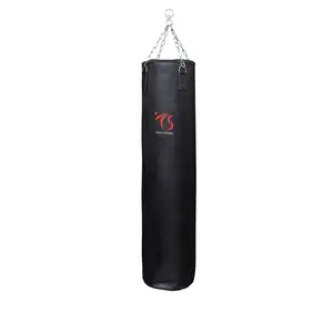 Titan Strikes Heavy Duty Synthetic Leather Punching Bag for Boxing MMA Muay Thai Kickboxing Training with Sturdy Chains & Hooks Unfilled Hanging Nova Bag