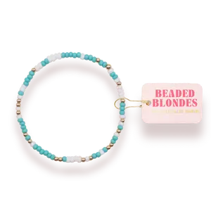 Turquoise and White Sprinkle Bracelet (Kids Size)