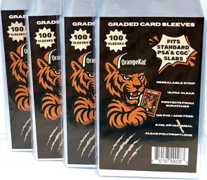 Graded Card Sleeves, 100 pack of sleeves Fits PSA & CGC Slabs, Ultra Clear Resealable