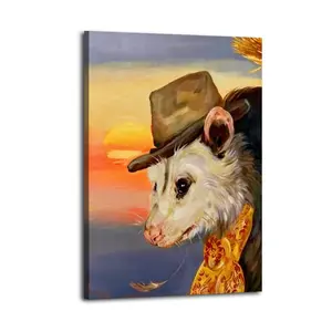 Funny Cute Opossum Canvas Aesthetic For The Bedroom Wall Sitting Room Dormitory Wall Office Wall Poster Decorative Painting Canvas Wall