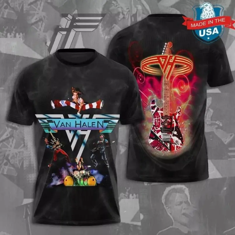 Van Halen 3D Graphic Tee - 5150 Album 40 Years Shirt, Eddie Van Halen Guitar Hero, Expanded Edition Tribute, TikTok Viral