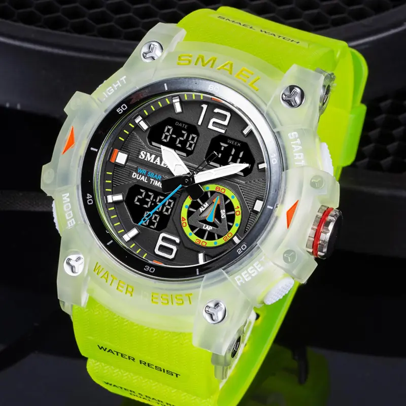 1 Piece Men's Fashion LED Digital Watch with Date Display, Casual Sporty Analog-Digital Quartz Waterproof Wristwatch With Box, Water Resistant Watch, Trendy Multifunctional Watch, Fashionable Waterproof Watch, Luminous Waterproof Watch