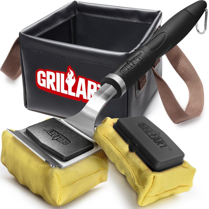 GRILLART SteamWizards Grill Brush Bristle Free Bundle with Replacement Head (1 Pack), Soak Basin(1 Pack)