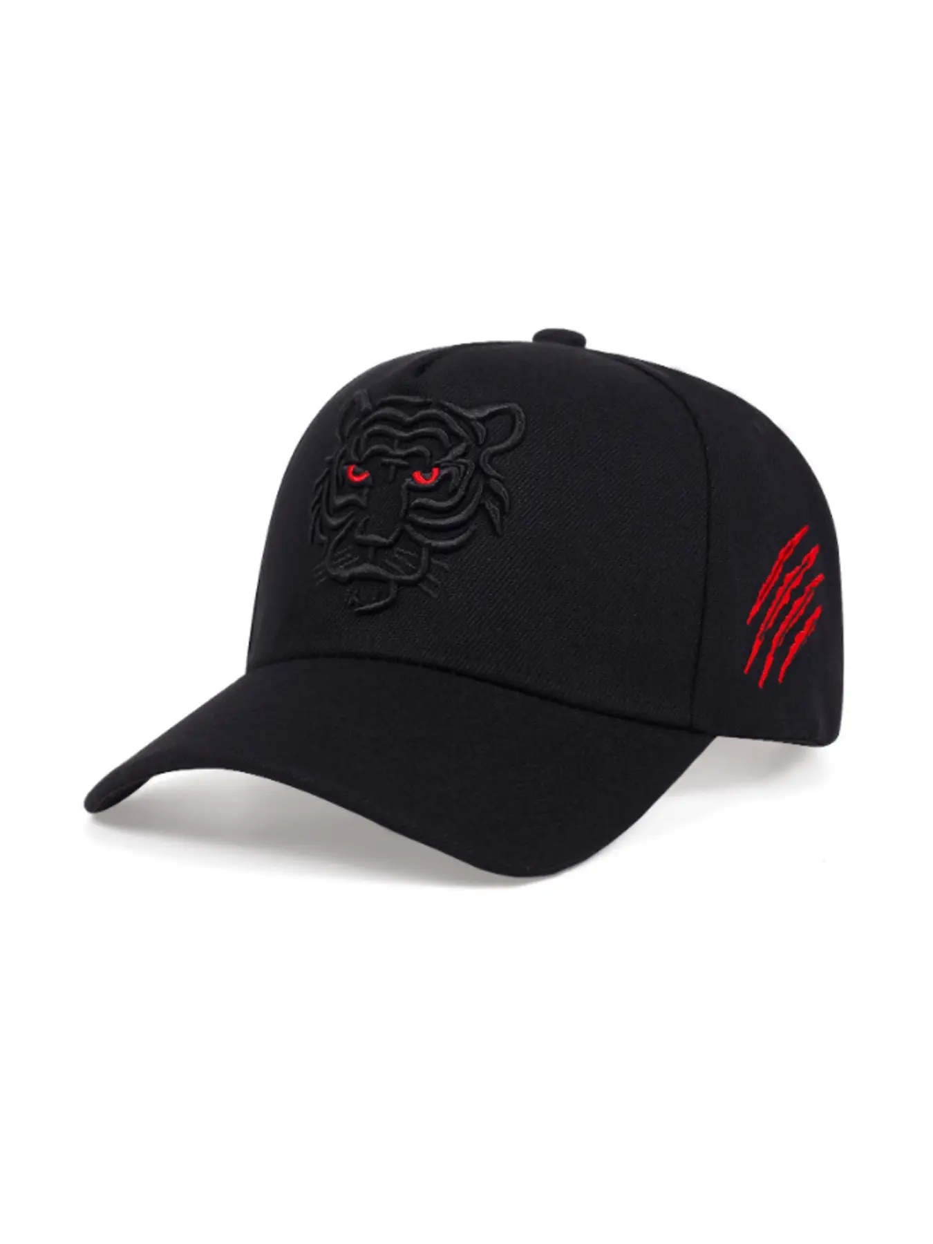 Unisex Tiger Embroidered Baseball Cap, Snapback Cap, Adjustable Sun Protection Hat for Outdoor Travel Beach Vacation, Stylish Flat Brim Cap, Flat Brimmed Cap