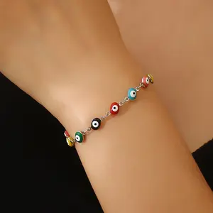 Women's Drop Oil Multi-Color Devil's Eye Fashion Bracelet - Creative, Fun, Daily Casual Wear Accessory, Ideal for Holiday Parties, Birthday Gifts