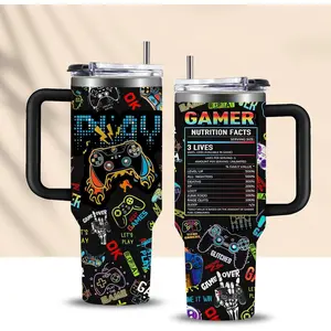 Gaming Gifts Boys, Gamer Gifts for Men, Birthday Gift for Gamers, 40oz Gamer Coffee Cups Tumbler, Gamers Mugs, Teen Boy Gaming Stuff, Valentine Gift for Men Son Dad Boyfriend