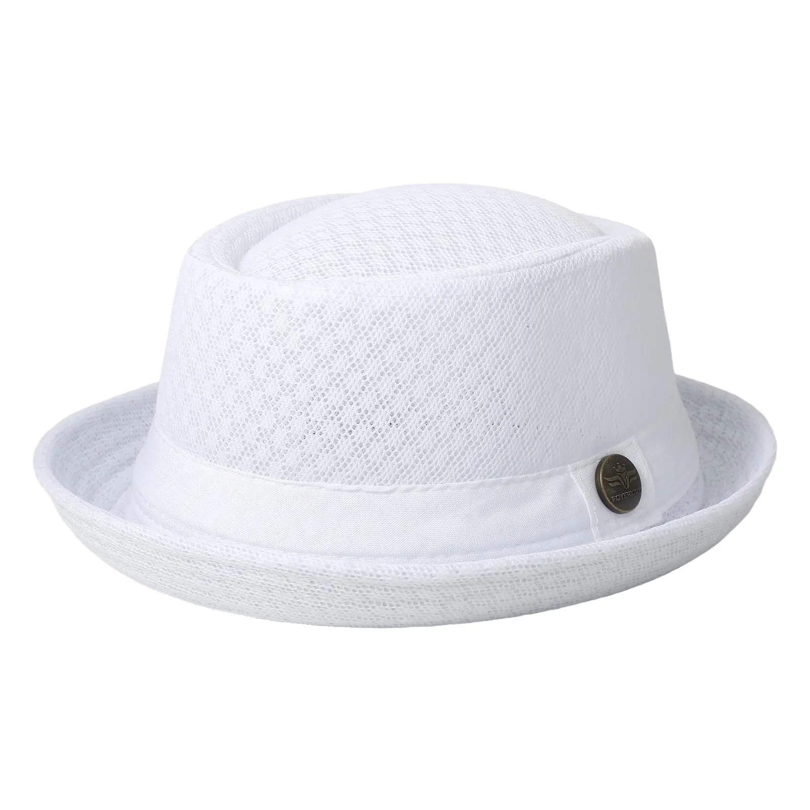 OIDEA Men's Vintage Mesh Trilby Fedora, Lightweight Breathable Summer Beach Sun Hat with Adjustable Fit, Mens Hats
