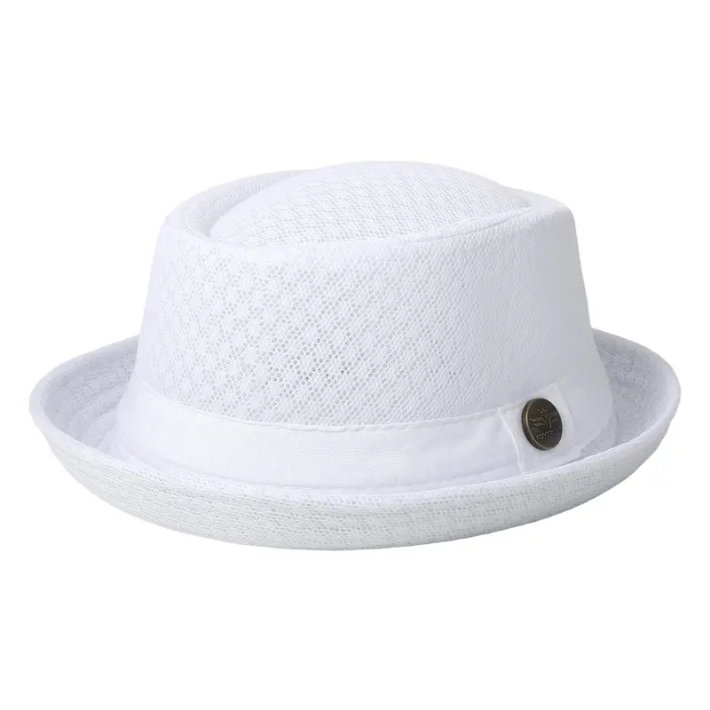 OIDEA Men's Vintage Fedora Trilby Hat - Breathable Acrylic Mesh, Lightweight 2.6–3.3 Oz, Adjustable Outdoor Hat, Heat/Sweat Control, Beach-Ready Cool, Everyday, Spot Cleanable, for Casual Outdoor, Party Wear, Fashion Accessory
