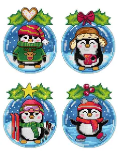 Penguins in a Bauble 206CS Counted Cross-Stitch Kit
