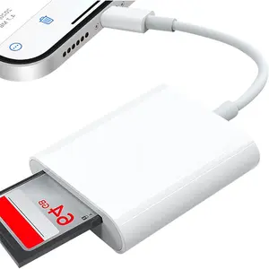 SD Card Reader for iPad - 2 in 1 Dual Card Slot, Supports SD & TF Card, Portable, Plug & Play, No Application Required
