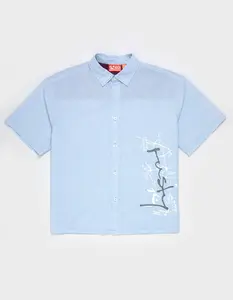 RUSTY Crisis Mens Crop Button Up Shirt