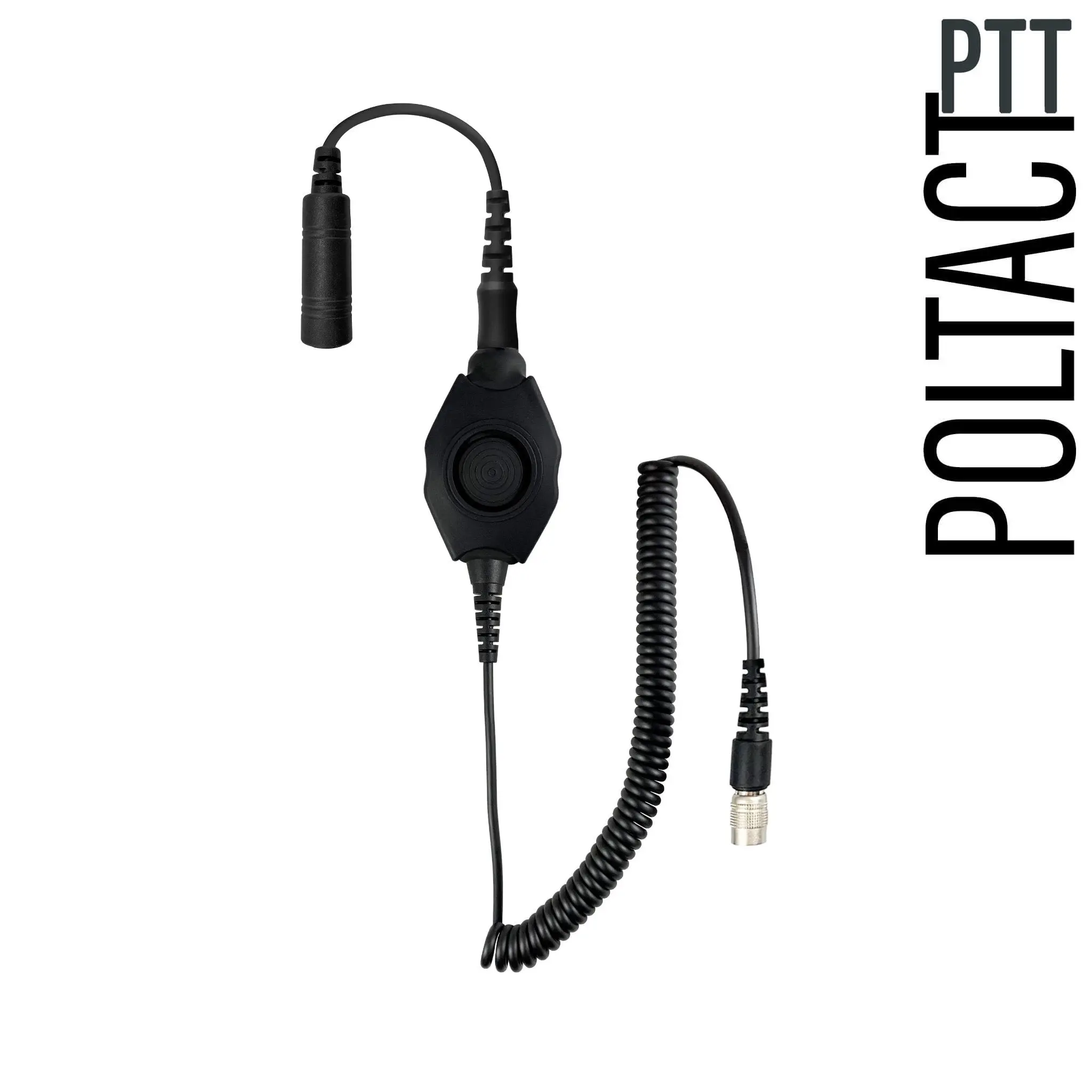 Tactical Radio Amplified PTT for 5 Pole TP-105/U384 Headset w/ Single Comm Quick Disconnect(Hirose) for 3M Peltor ComTac, XPI, TEA, Atlantic Signal, Helicopter Comms- No Adapter(Add-On Option)