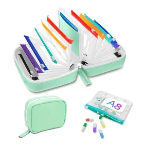A8 Waterproof Pill Organizer Set, Twice-Daily Large Pill Organizer for Seven Days, Pill Storage with 14 Color-Coded Pouches, Reusable Travel Medicine Organizer