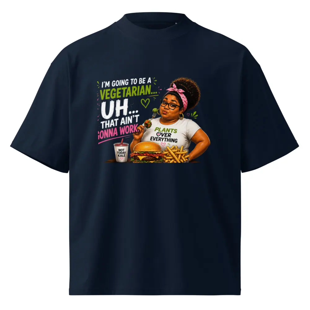 Unisex organic oversized high neck t-shirt