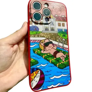 Brina4u Boss Mode Case - Rich Vibes Only with Mini King on Stacks of Cash in Front of a Mansion, Bold and Fun Design