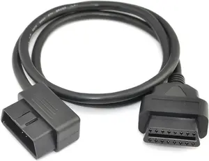 3ft 100cm OBD-II OBD2 Right Angle 16 Pin Auto Car Male to Female Extension Cable Diagnostic Extender Cord Adapter