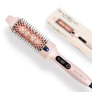 OL-LA-BEL-LA Infrared Digital Thermal Ionic Styling Brush OB-TK-IR Frizz-Free Salon Blowout at Home Negative Ion Technology & Infrared Heat Technology for Sleek Smooth Hair
