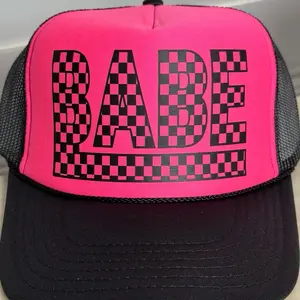 Babe Trucker Hat Mesh Foam Cap for Men and Women - Snapback Adjustable Baseball Cap with Breathable Mesh Back. Neon Pink, Green and Orange
