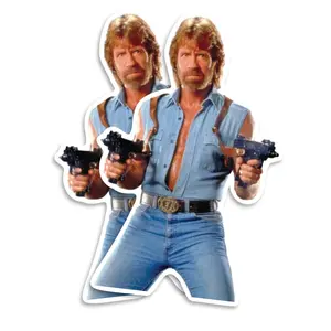 Printlabz Chuck Action Cutout - 2 Pack Magnet 5 Inch - Waterproof Car Truck Locker Toolbox Magnets - CNMAG0005