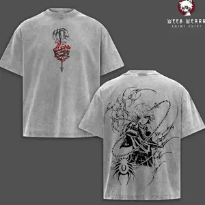 Kurapika – Hunter x Hunter Vintage Washed Oversized Tee, Double Printed Heavy Cotton Anime Manga T-Shirt, Retro Unisex Streetwear, Kurapika Fan Gift ZIW
