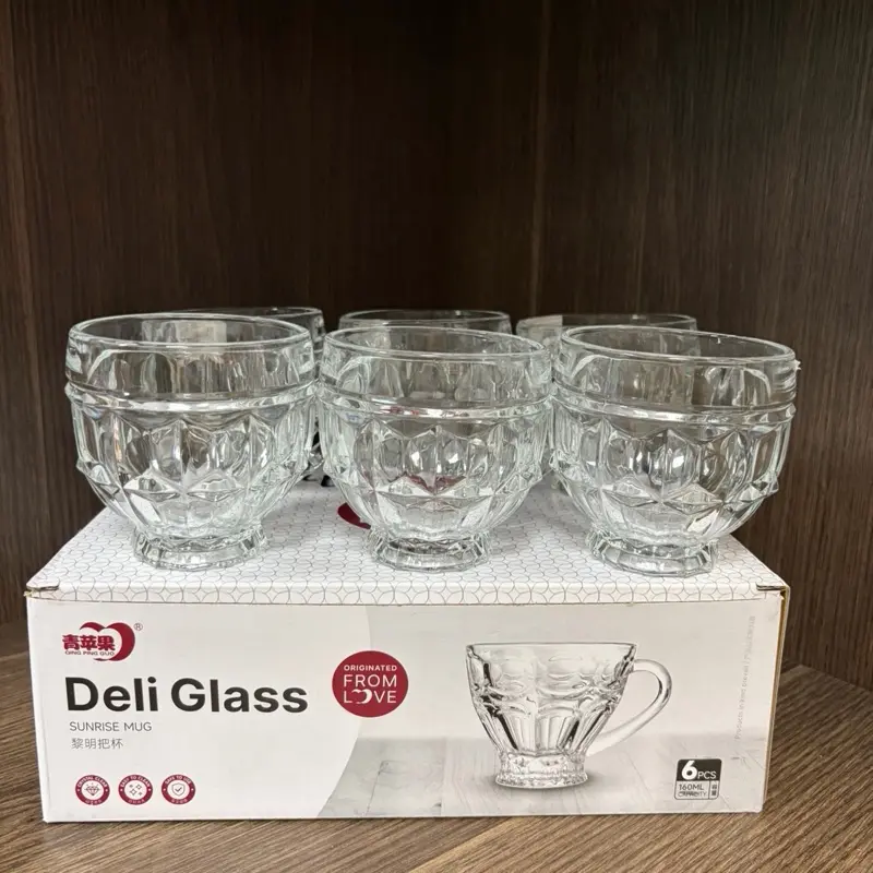 Deli Glass Coffee Mugs  Set of 6 Clear Glass Cups, 160ml (5.4oz) - TikTok  Shop