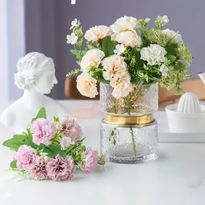 6Pcs Artificial Flowers Carnation Bouquets, Realistic Silk Flowers for Wedding Table Centerpiece& Mother's Day Home Decor