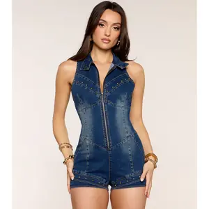 Weekend Headliner Denim Romper