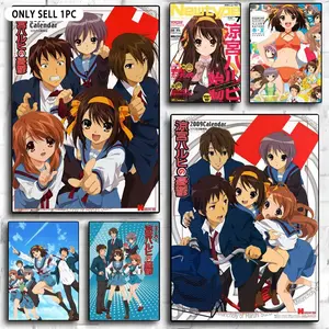 Anime The M-Melancholy of Haruhi S-Suzumiya Poster HD Sticky Waterproof Wall Art | High Quality Print Artistic Aesthetic Home Living Bedroom Bathroom hallway Decor Trendy Room Decoration | Multiple Size Options Available