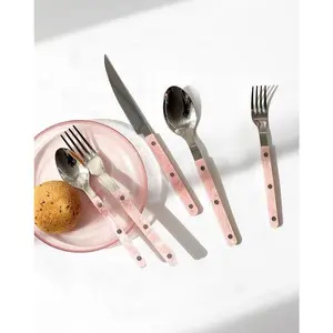 10-Pcs Sleek Modern Pinky Flatware Silverware Flatware Set