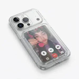 Must-have for K-pop stans! Transparent Magnetic Flip Card Holder - FitsCredit Card /ID / K-pop Photocard Size(95 x 63 mm, Not for Trading Cards) -Compatible with iPhone and SamsungGalaxy S25/ S24 Series