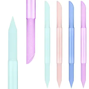 4 Pcs Glass Cuticle Pusher, Dual Ended Manicure Stick, Professional Precision Filing Cuticle Remover, Nail Shaper for Natural Nails and Cuticles Care