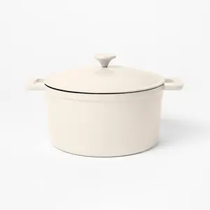 7.5qt Enamel Dutch Oven Stock Pot Cream - Figmint
