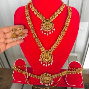 Brass Temple Jewelry entire set with earrings and kamar bandh