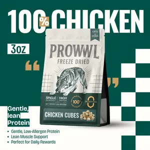 PROWWL Freeze Dried Chicken Heart - 100% Natural Meat, High Protein, Grain-Free, Gluten-Free, Supports Heart Health & Energy Metabolism
