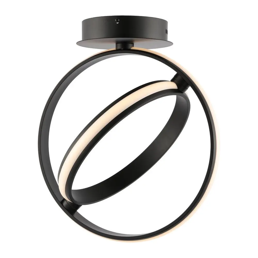 JONATHAN Y Nicole Contemporary Modern Ceiling Light - Aluminum Ring Integrated LED Lighting, Dimmable Semi Flush Mount for Living Room, Bedroom