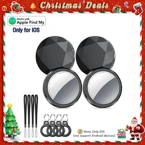 [Valentine's Day] Tukio Tx03 GPS Tracker (iOS Only) for Cars & Pets -Mini Clear Design, Weatherproof Case, Anti-Lost Device, Works with Apple Find My (iOS Only), No Monthly Fees, IP67 Waterproof, Replaceable Battery Remote Bluetooth Protection