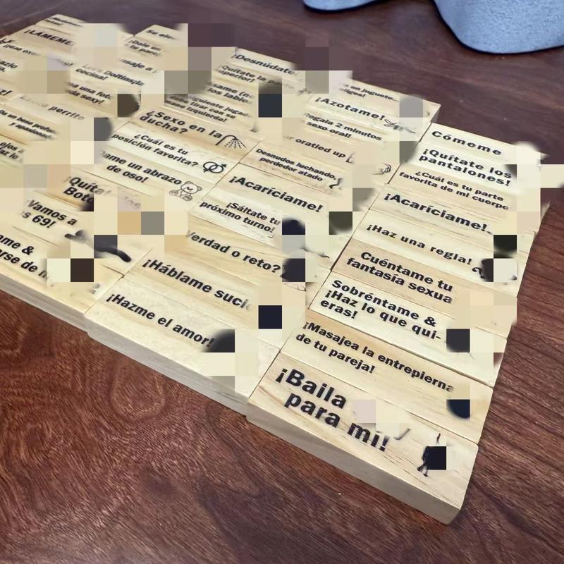 Colorful Block Tower Jenga Game for Couples, Perfect Valentine's Day Gift, Fun Date Night Activity, Ideal for Romantic Occasions, Blocks Tower Game