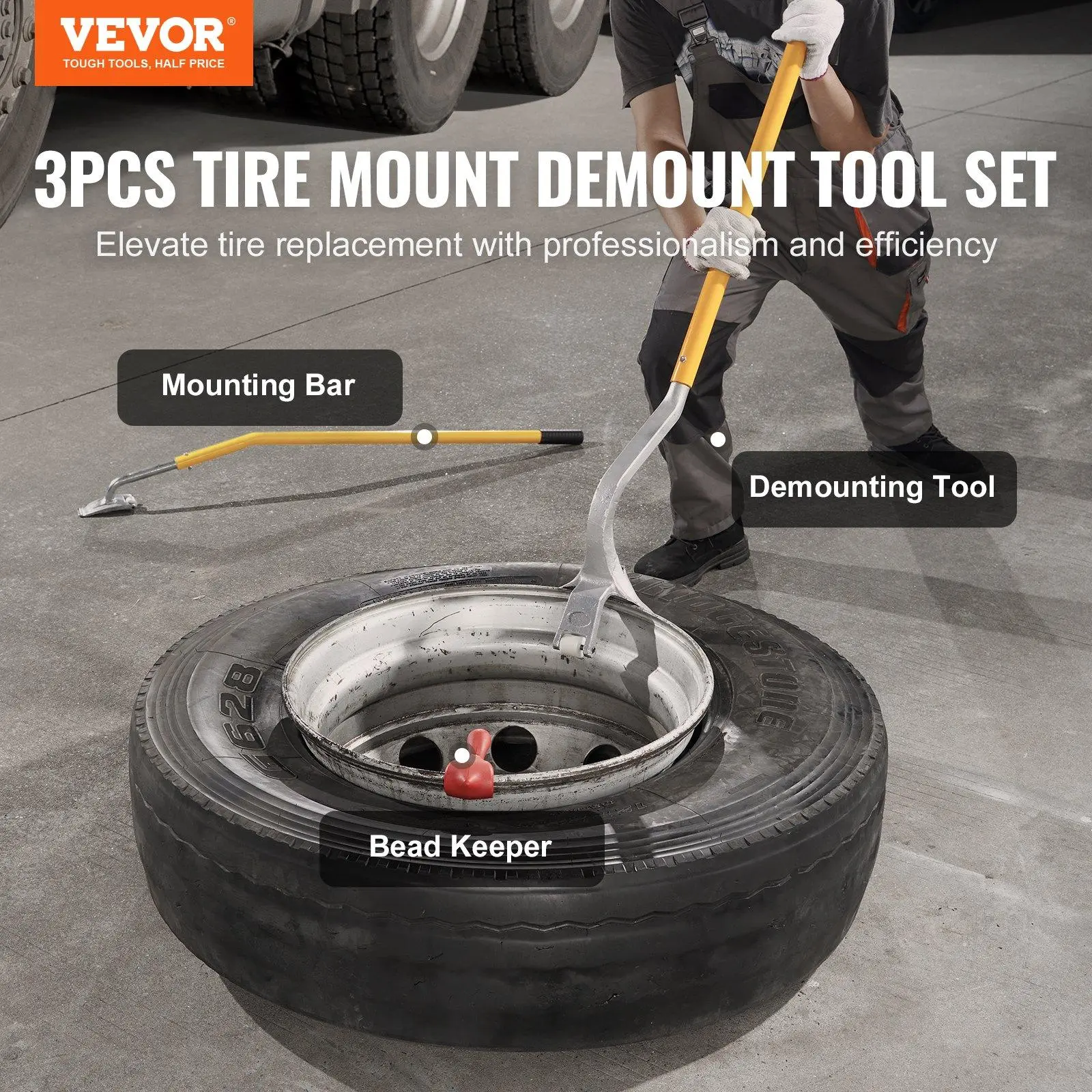 【summerfinds】VEVOR Truck Tire Changer, 22.5-24.5 in Radial Bias Ply/Tubeless Mounting & Demounting Tool, Tire Removal Tool, Car Repair Kit, Father's Day Gift