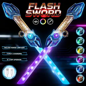 Leiden child safety lightsaber, automatic power-off soft light retractable sword, LED & realistic sound, suitable for party Cosplay gifts. The best toy for boys and girls.