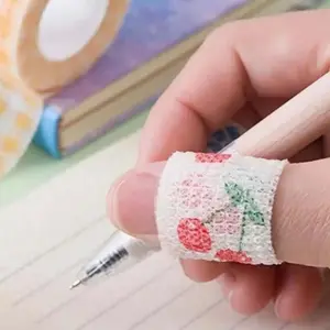 5pcs Self-Adhesive Finger Tape Set, Cute Cartoon Patterns, Student Sports Tape, Home School Office Multi-Purpose Tape, DIY Finger Protection, Fun Touch