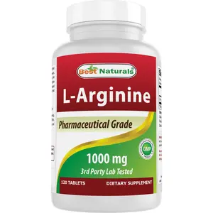 1000mg L-Arginine Supplement Pharmaceutical Grade Nitric Oxide Booster for Men and Women Muscle Pump Extra Strength Amino Acid for Cardio Heart Health Support Workout Performance and Energy 120 Tablets